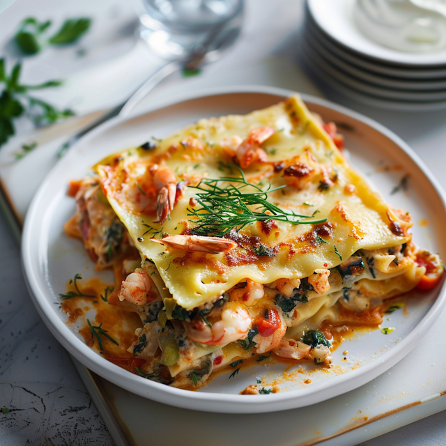 Seafood Lasagna with Shrimp and Dill