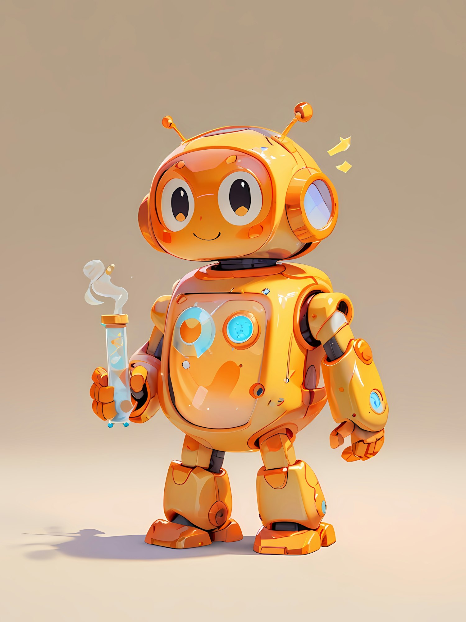 Cheerful Orange Robot