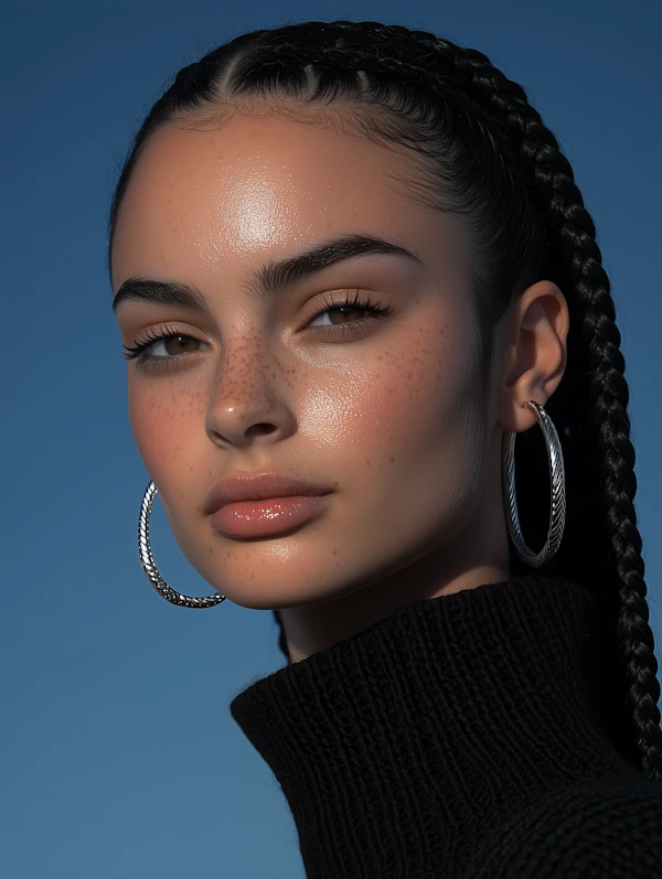 Elegant Portrait with Braided Hair