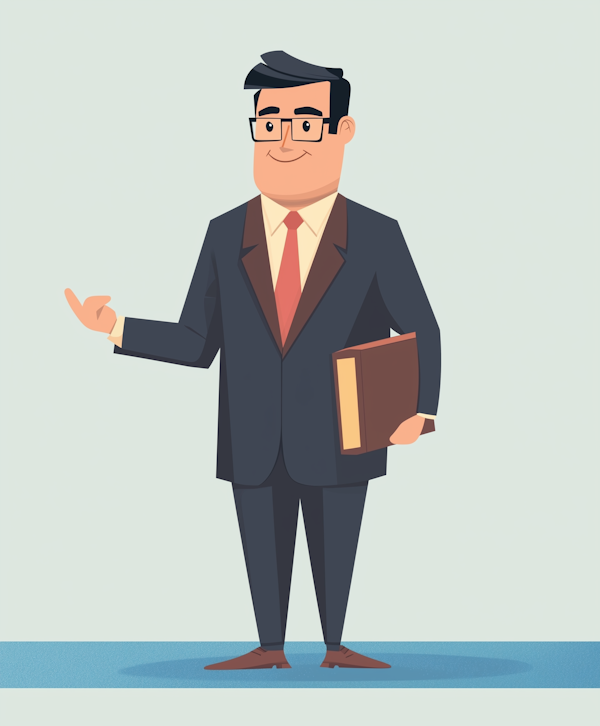 Smiling Businessman Cartoon Illustration