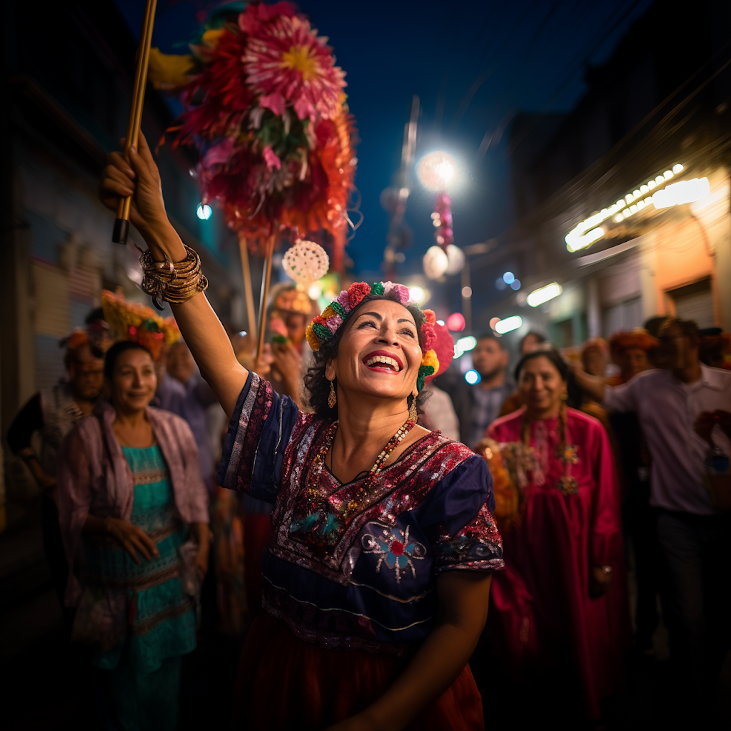 Festival Joy - Woman Celebrating in Traditional Dress