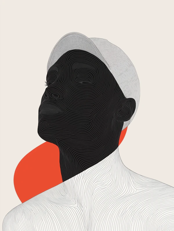 Stylized Portrait with Line Work