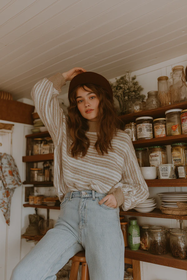 Stylish Woman in Kitchen