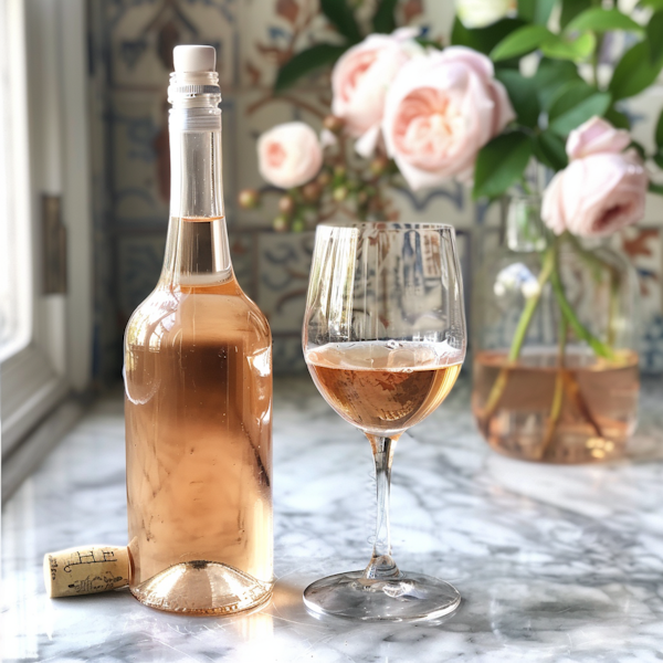 Elegant Rosé Wine Presentation