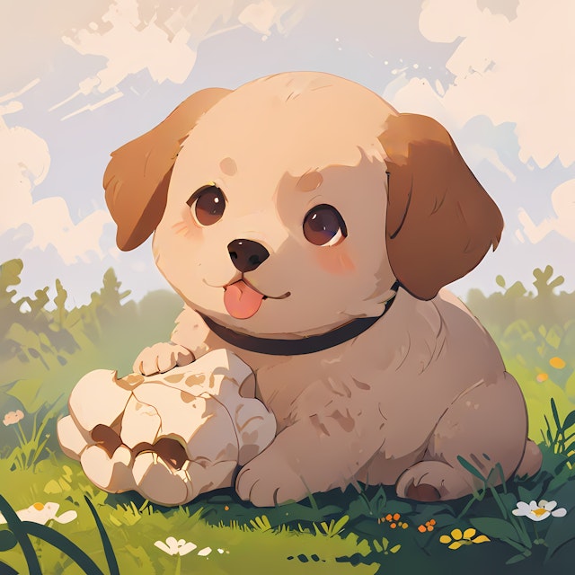 Adorable Cartoon Puppy