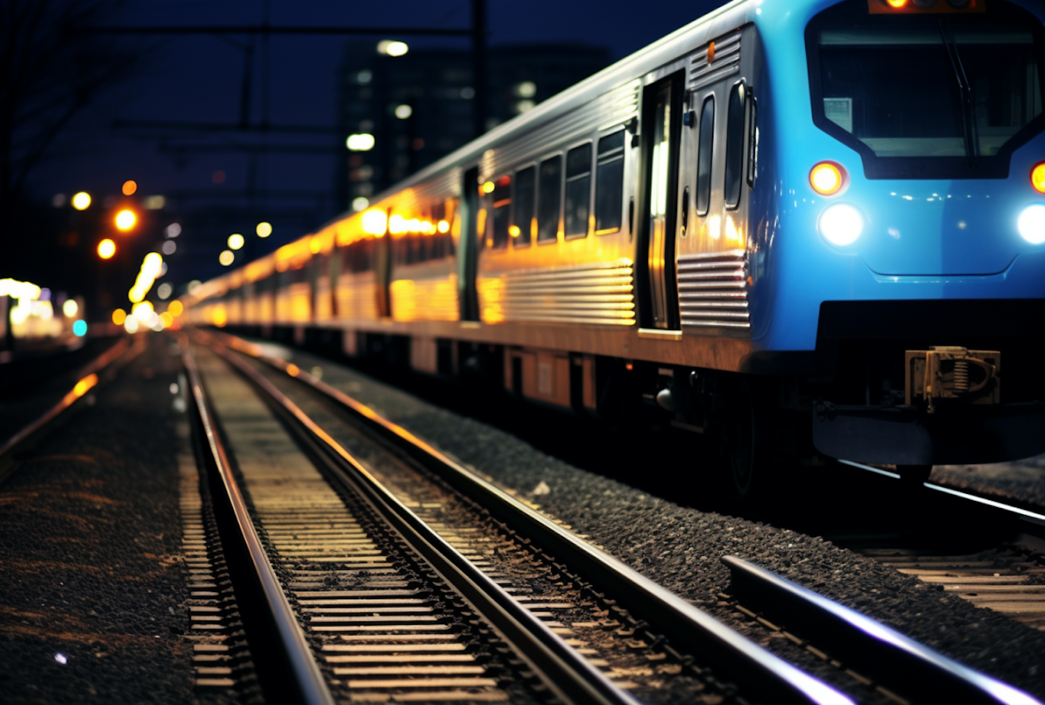 Modern Train at Twilight