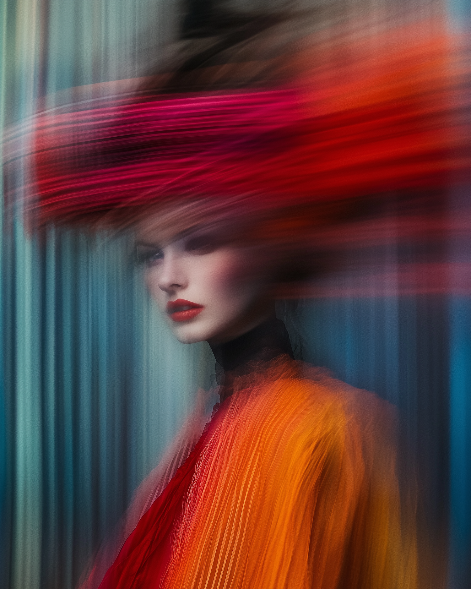 Vibrant Portrait with Dynamic Motion