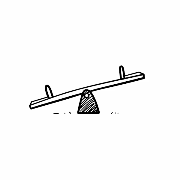 Minimalist Seesaw Drawing