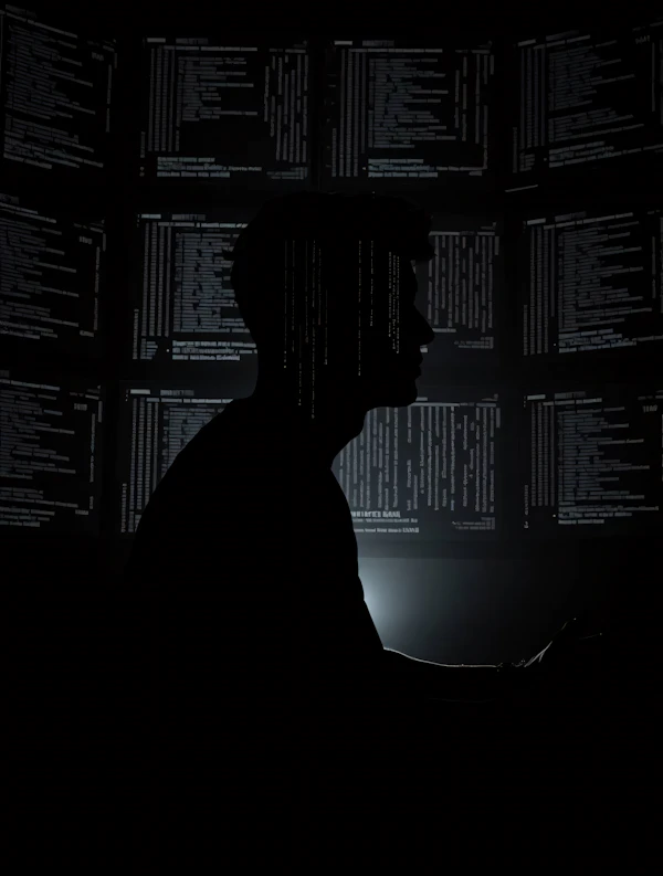 Silhouette of Coder