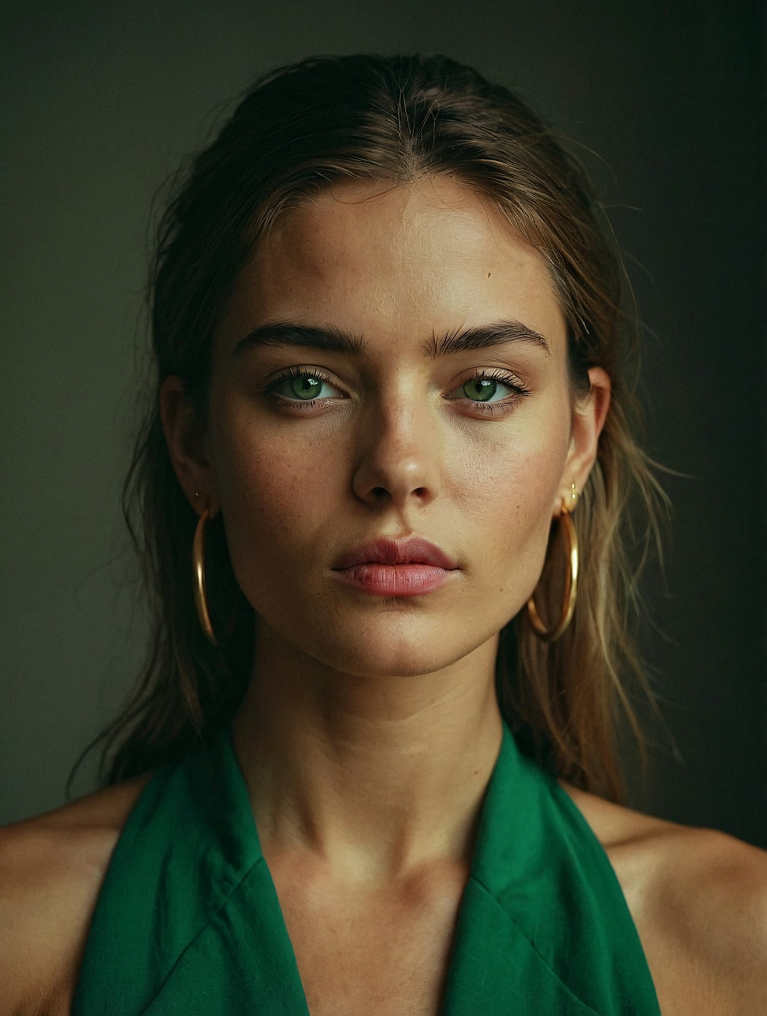 Portrait of a Woman with Green Eyes