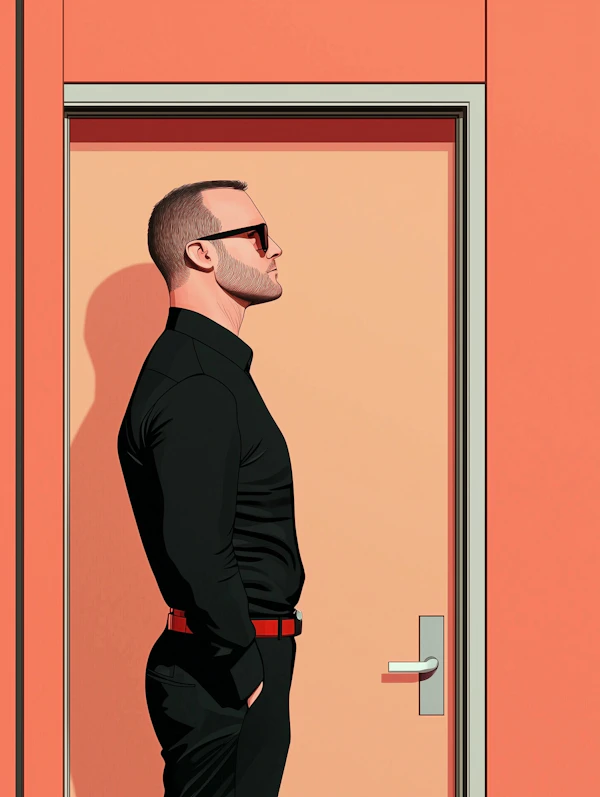 Stylish Man in Minimalist Setting