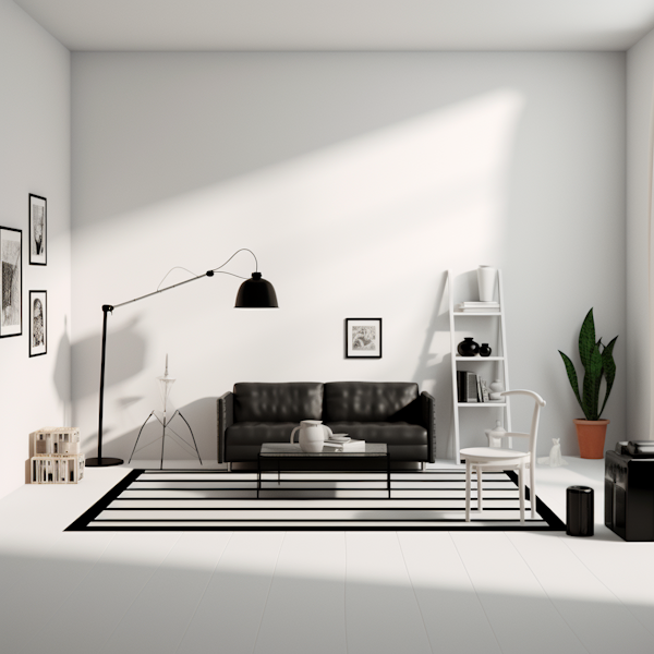 Monochrome Modernity: A Sleek Living Room Design