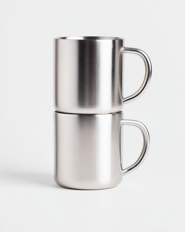 Stacked Steel Mugs