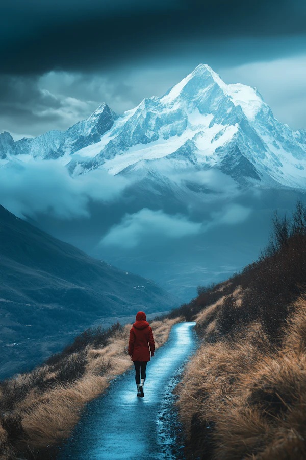 Solitary Figure in Red Coat