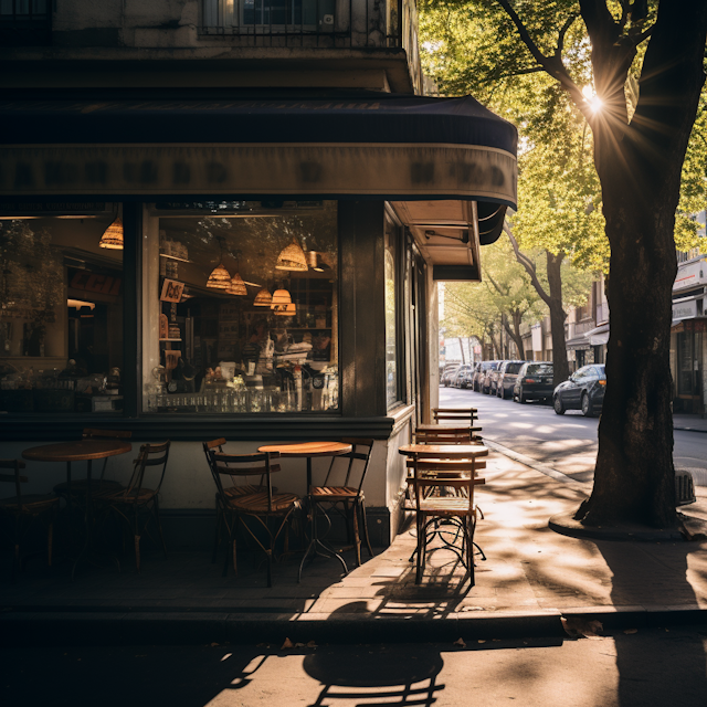 Sunlit Serenity at the Café Corner