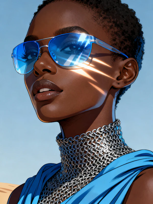 Bold Blue Portrait