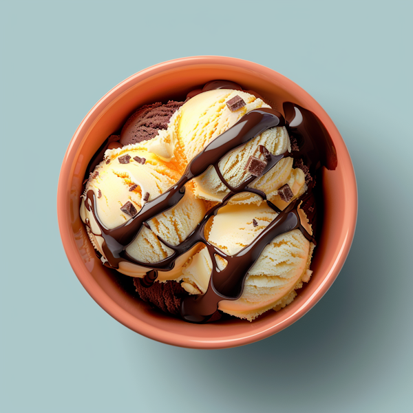 Delicious Ice Cream in Terracotta Bowl