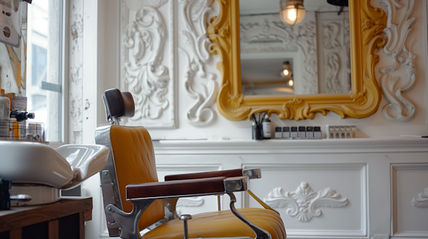 Vintage Barber Shop Interior