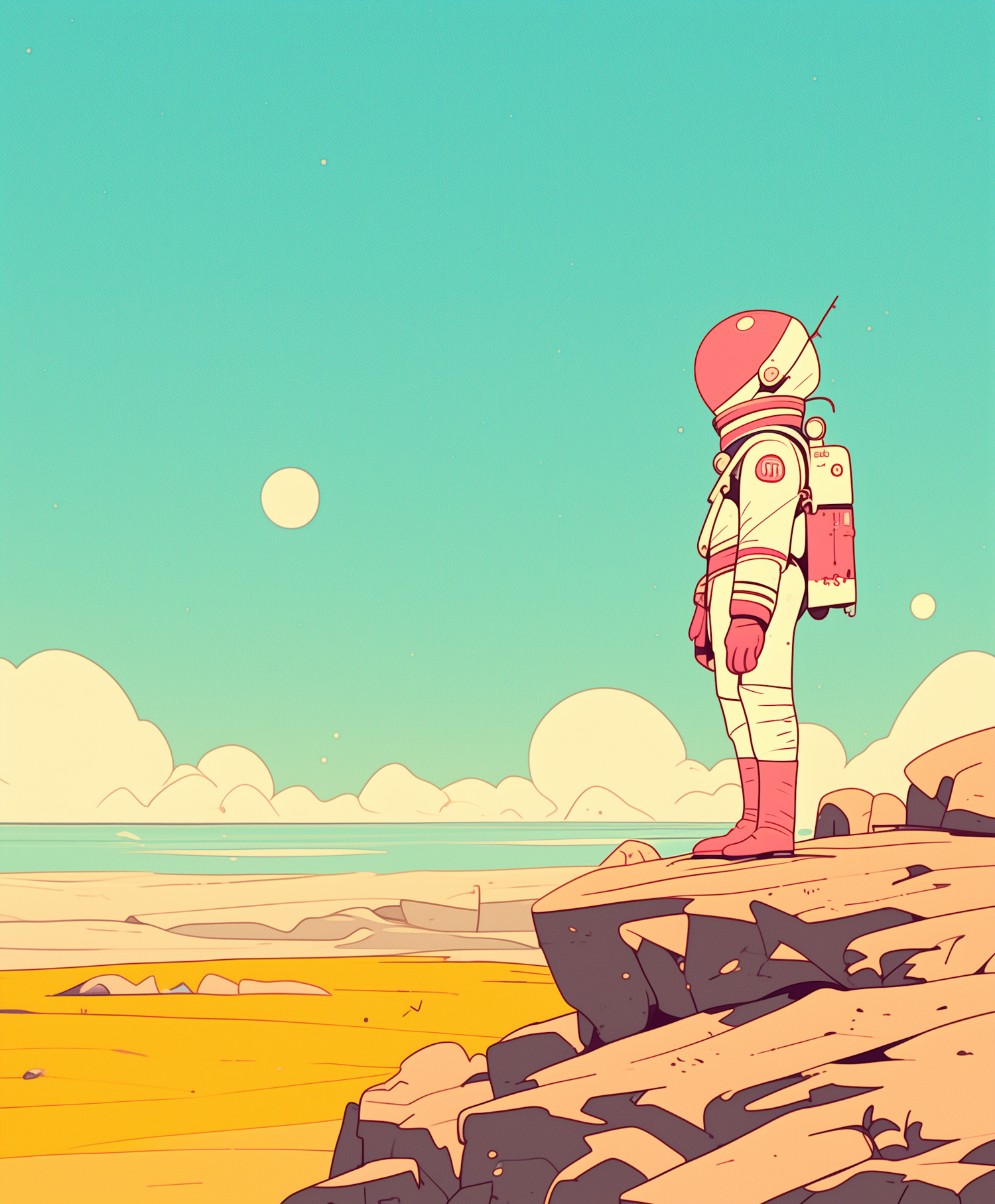 Astronaut on Alien Terrain