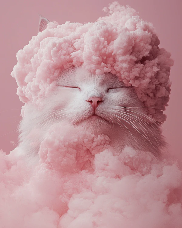 Dreamy White Cat