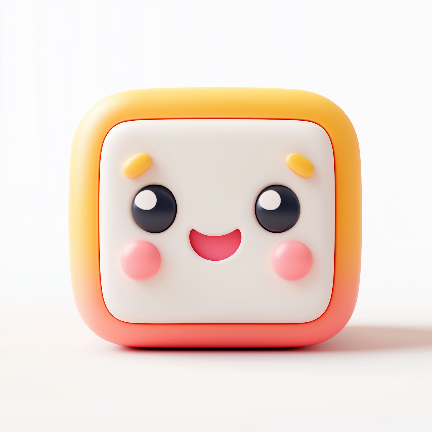 Cheerful Cartoon Square Character