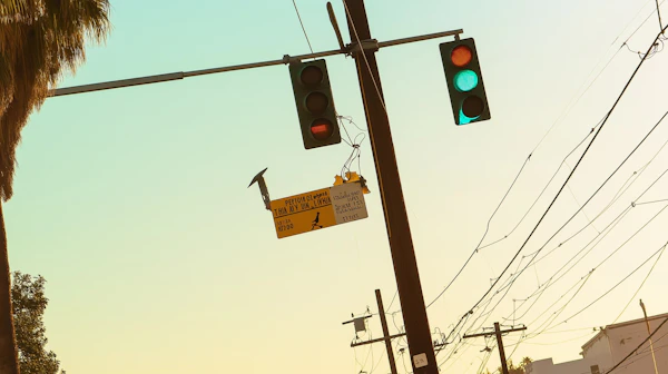 Traffic Light at Sunset