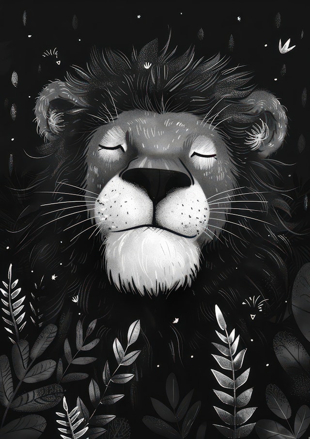 Serene Majestic Lion