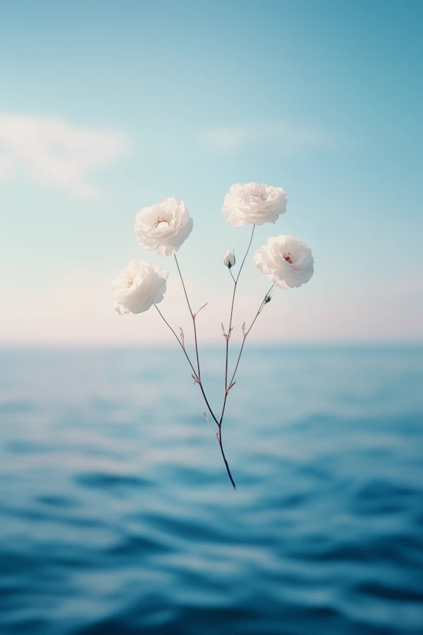 White Flowers by Seascape