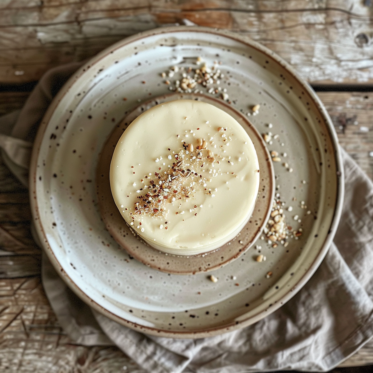 Artfully Plated Cake on Ceramic Plates