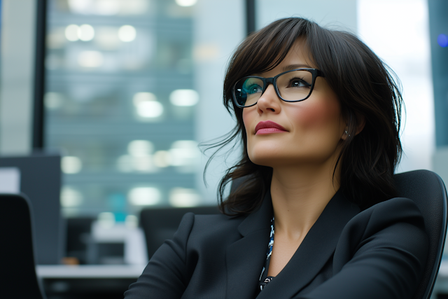 Thoughtful Woman in Office