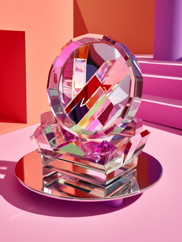 Geometric Spectrum Crystal Sculpture