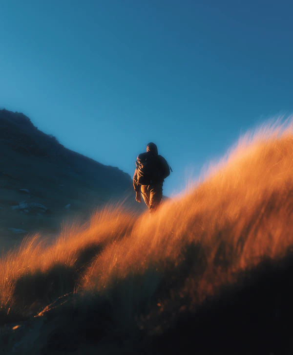 Hiker at Sunset