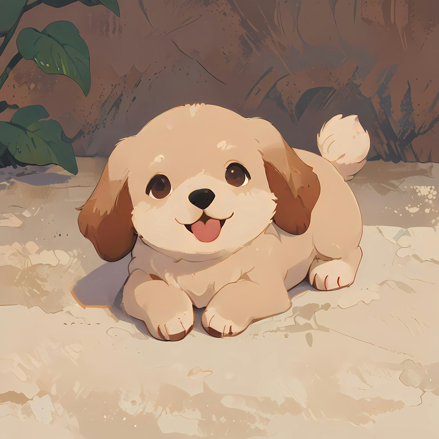 Adorable Cartoon Puppy