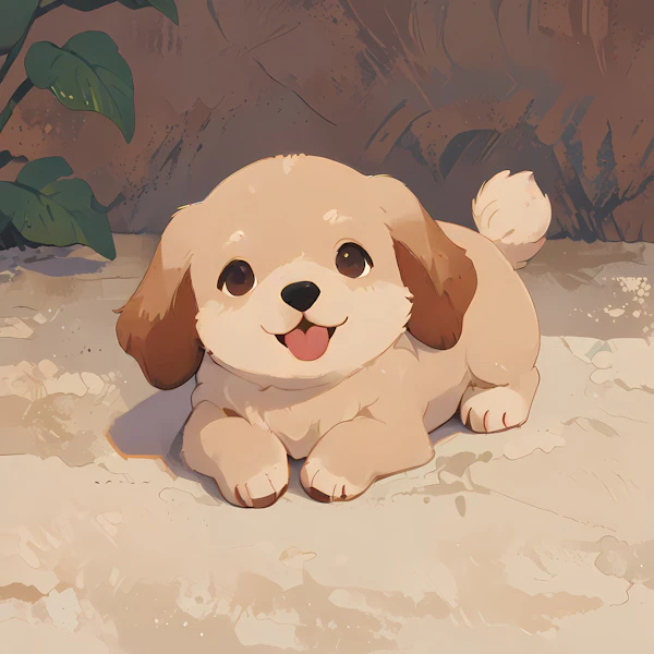 Adorable Cartoon Puppy