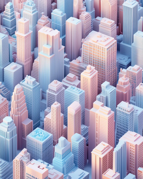 Pastel Cityscape Render