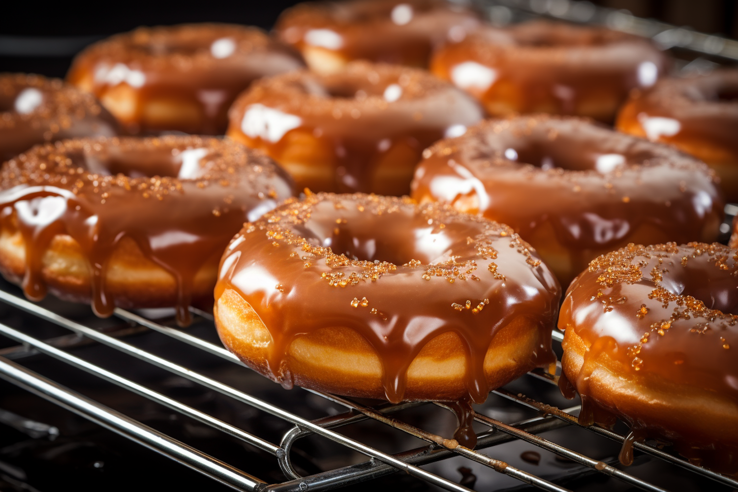 Sparkling Caramel Glazed Doughnuts