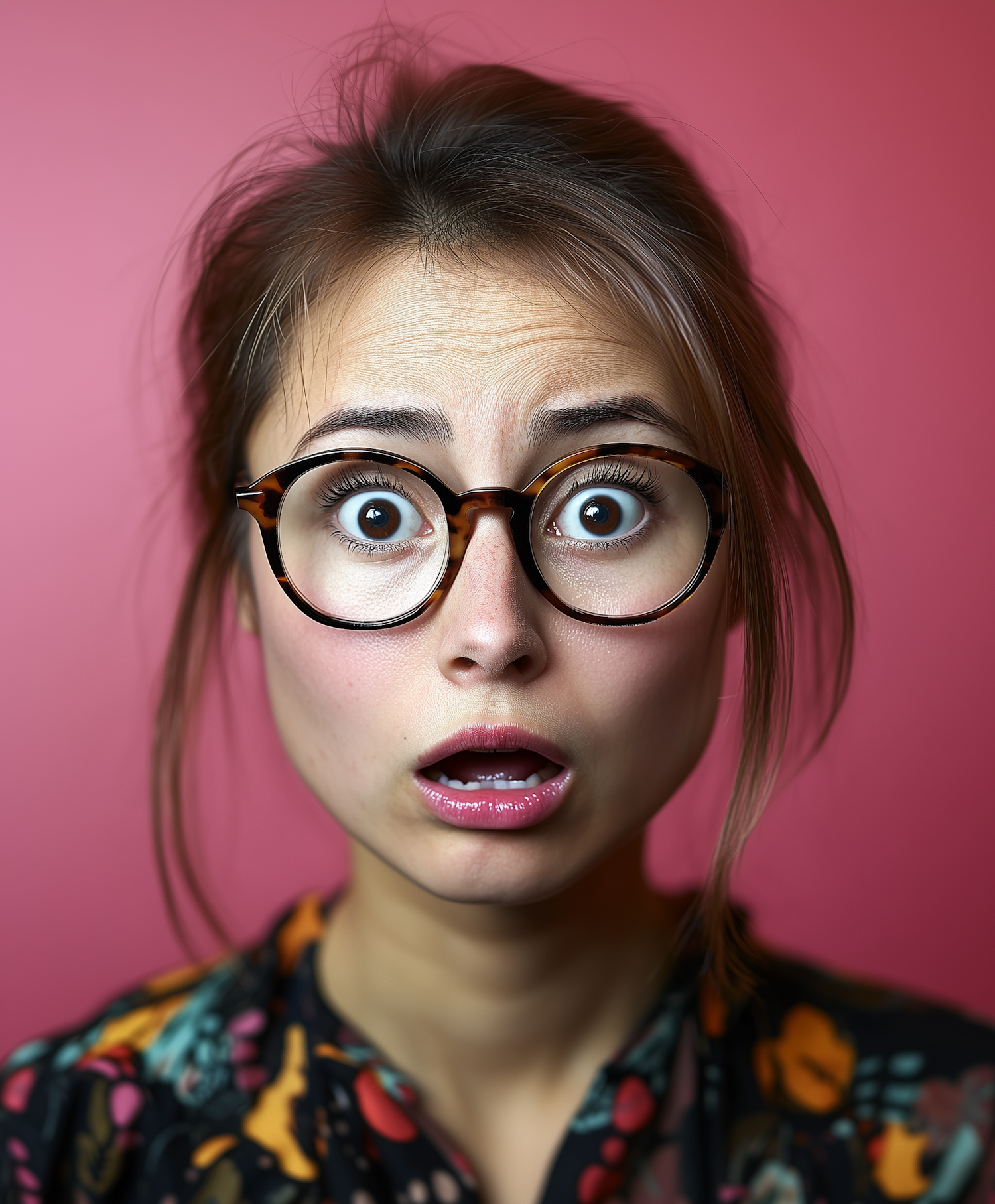 Young Woman with Surprised Expression