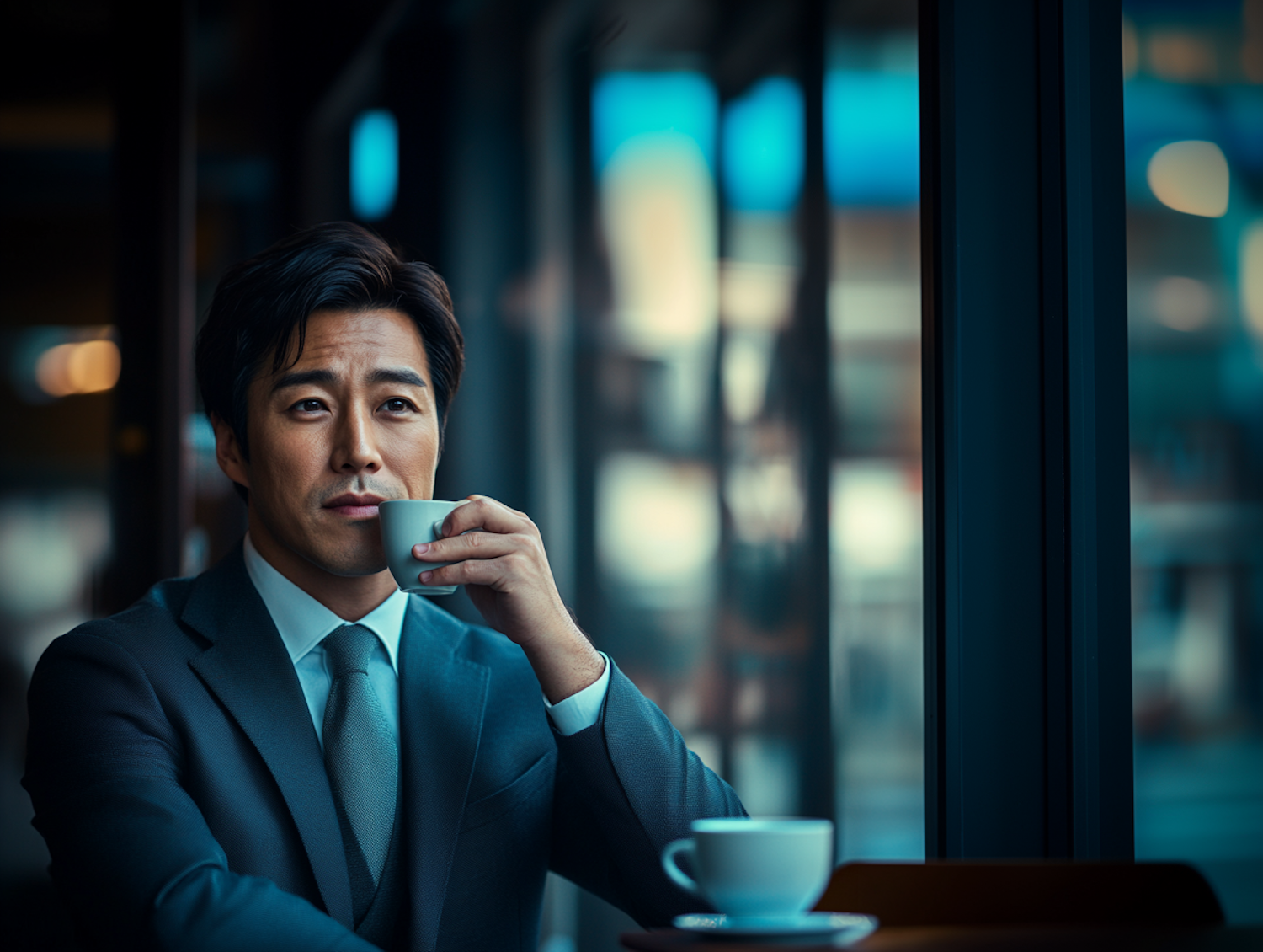 Contemplative Man with Coffee