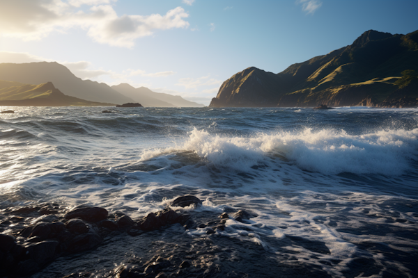 Tranquil Dawn at the Rugged Coastline