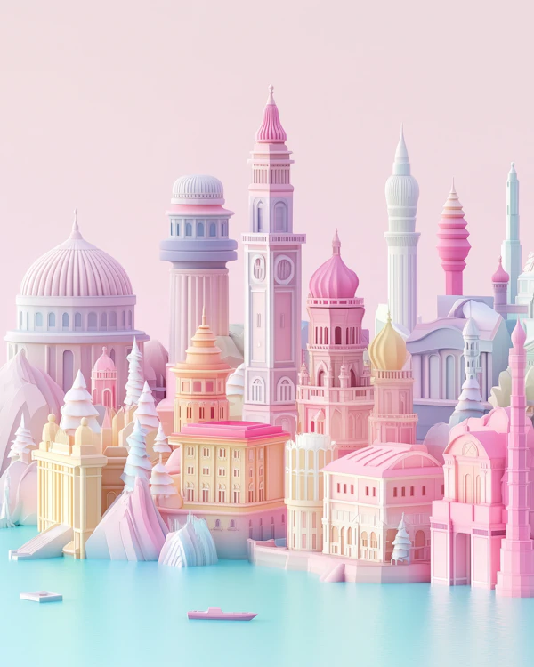 Whimsical Cityscape Art