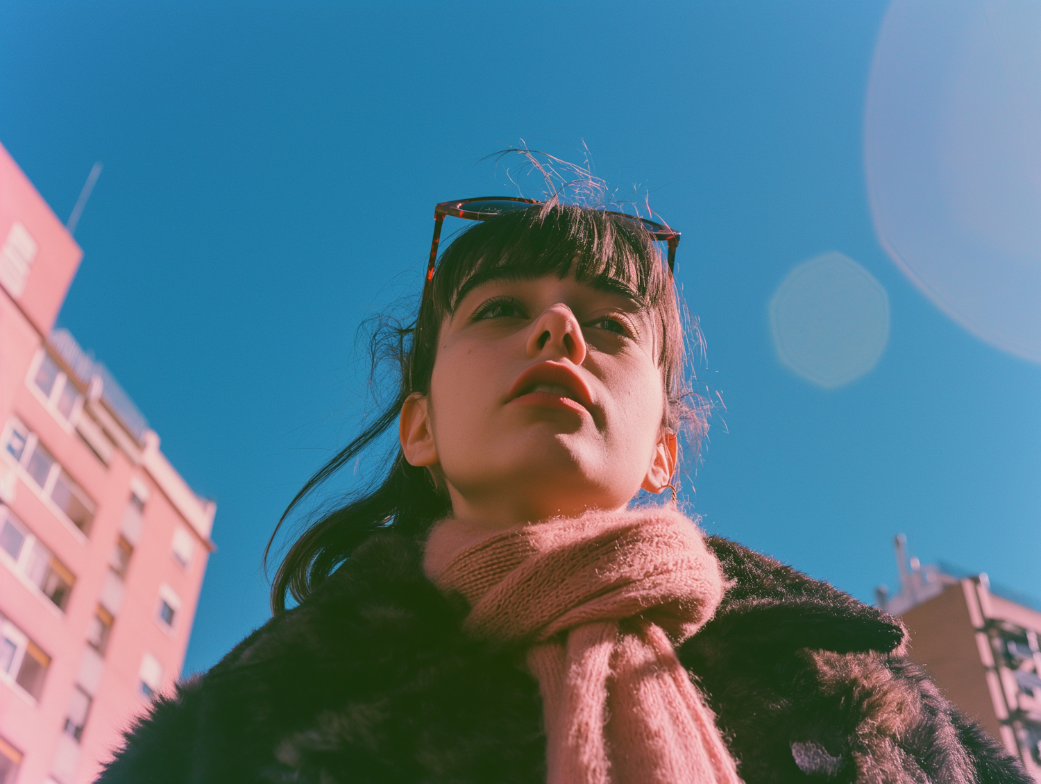 Contemplative Skyward Gaze