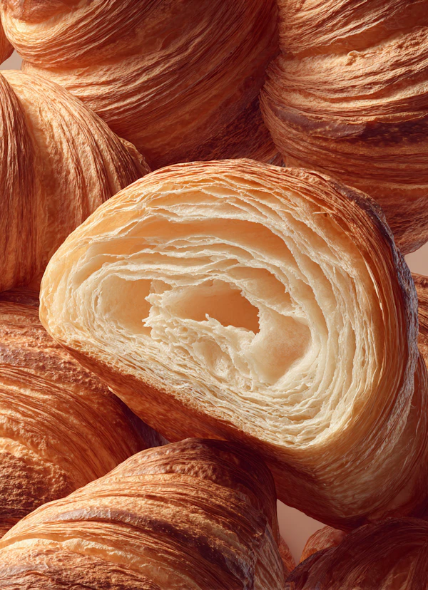 Golden Croissants Display
