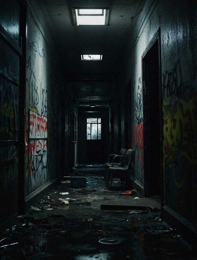 Abandoned Graffiti Hallway