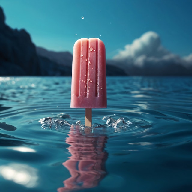 Pink Popsicle in Water