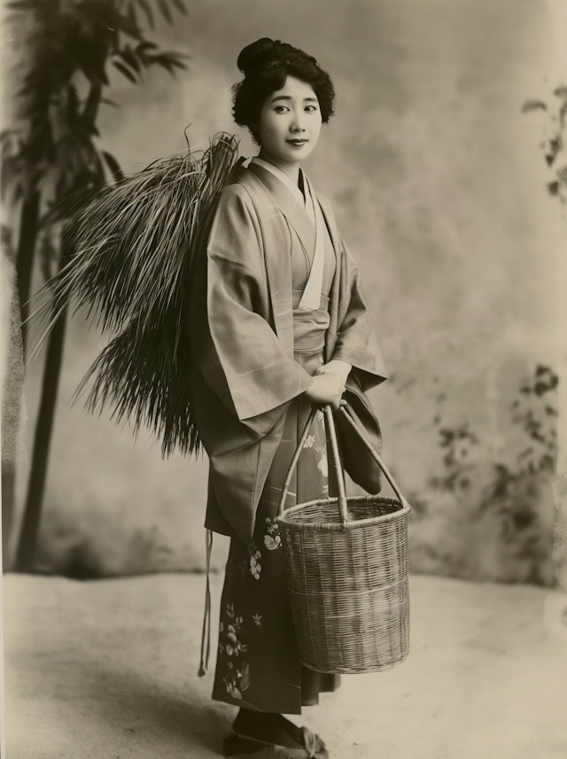 Serene Japanese Lady in Kimono