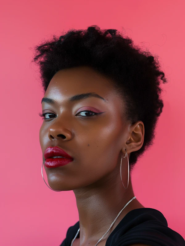 Portrait of a Confident Woman with Natural Afro