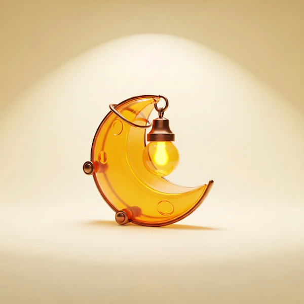 Amber Crescent Lamp