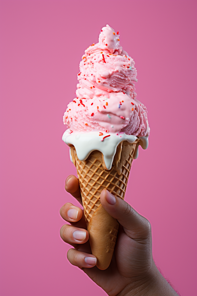 Summer Bliss Strawberry Confetti Cone