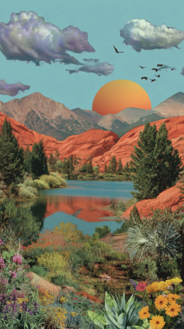 Surreal Sunset Landscape