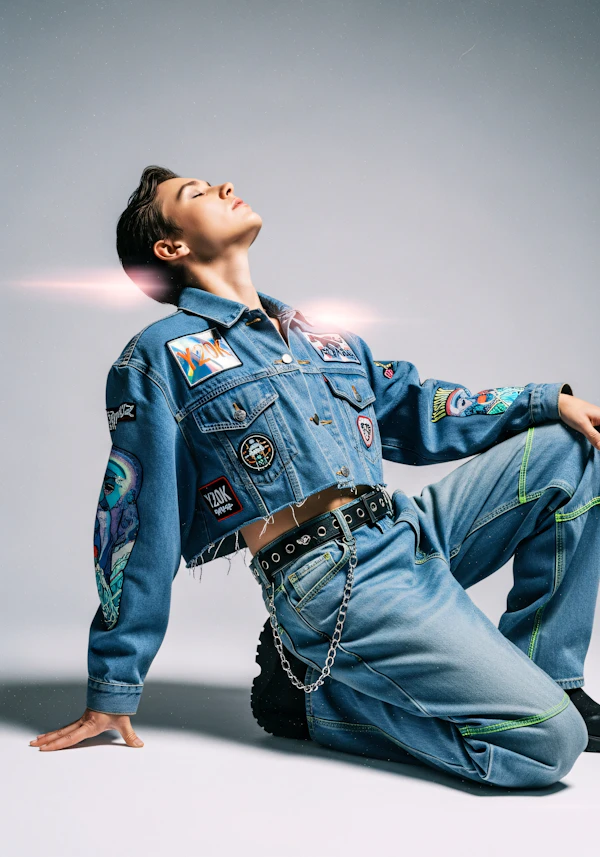 Stylish Denim Portrait